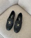 chanel loafer black