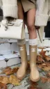 Chanel rain boot beige