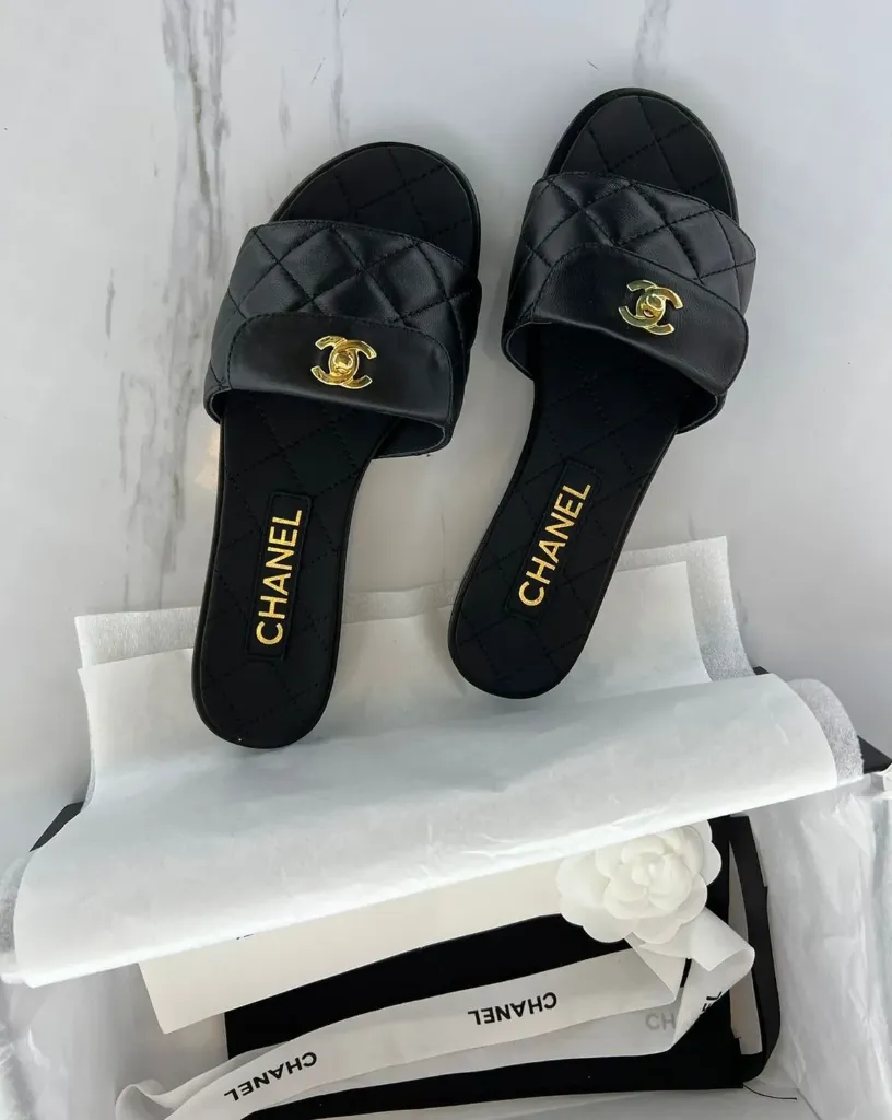Chanel mules black