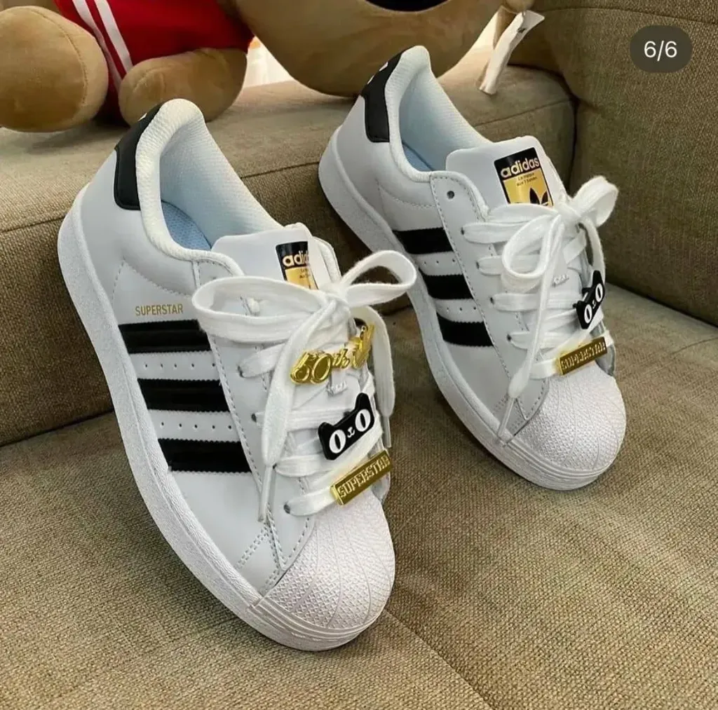 Adidas superstar chain white