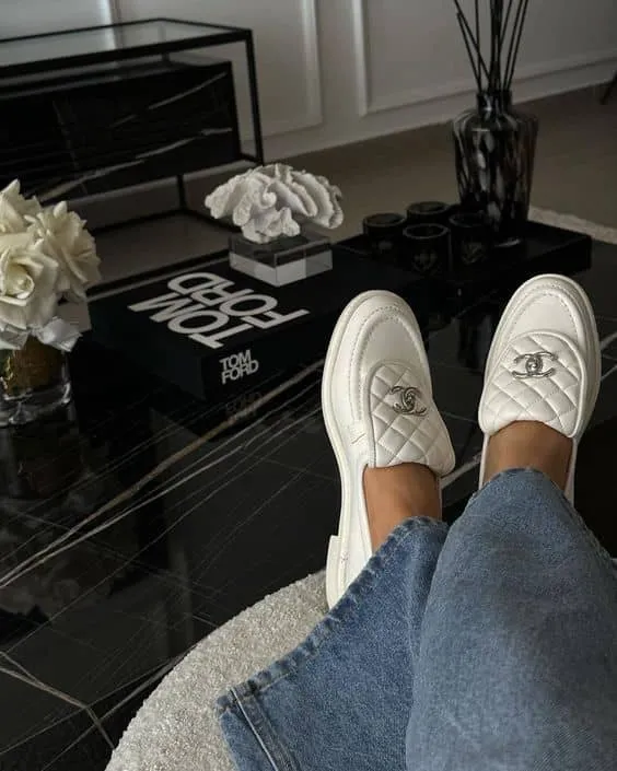 Chanel loafer white (36)