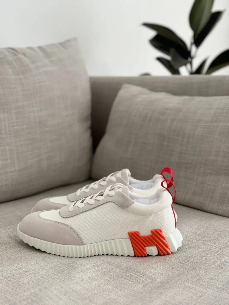 Hermes sneaker white orange