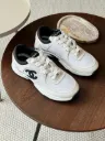 Chanel white black sneakers