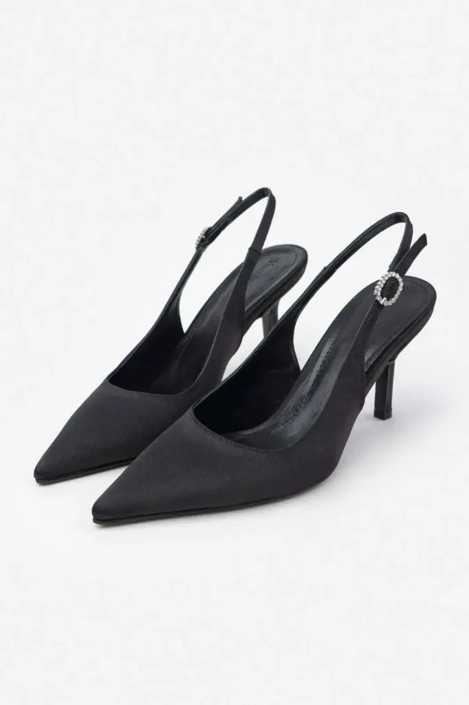 Lucite black satin