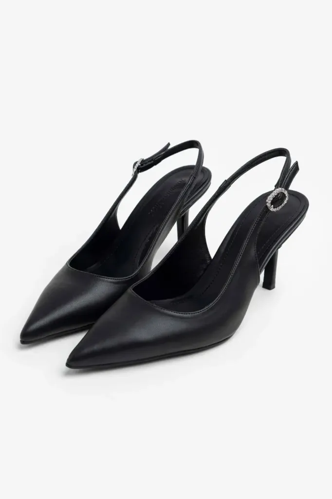 Lucite black leather