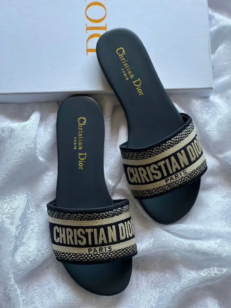 Dior slipper gold