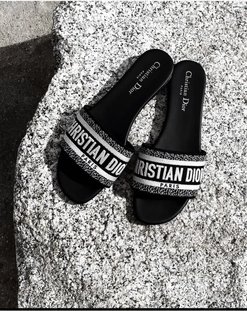 Dior slipper silver
