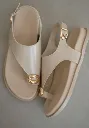 Raffia sandal beige