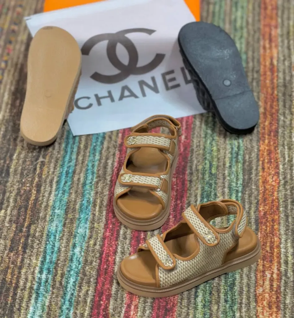 Chanel sandal straw