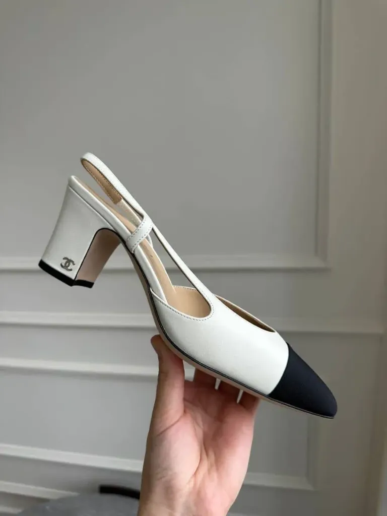 Chanel heels white