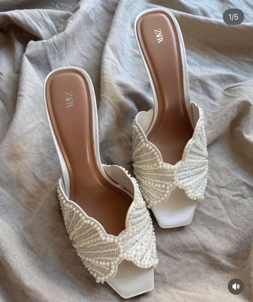 Zara pearl white