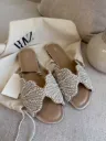 Zara pearl slipper beige
