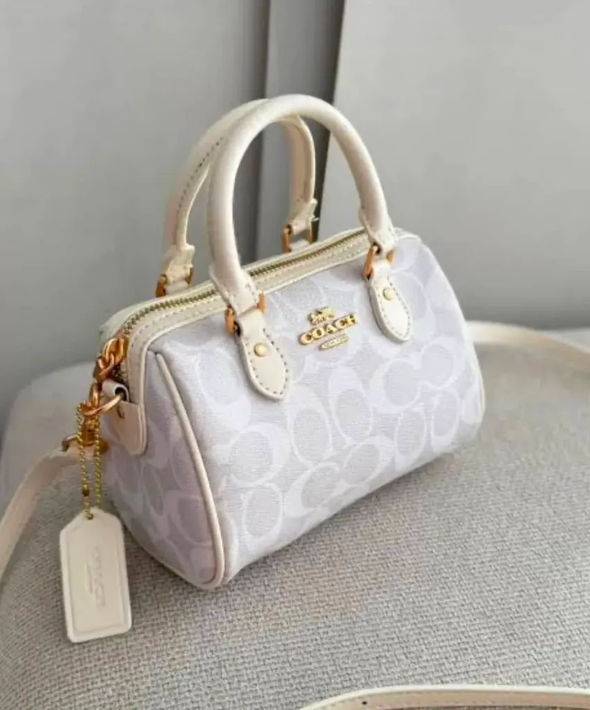Coach new york bag white grey