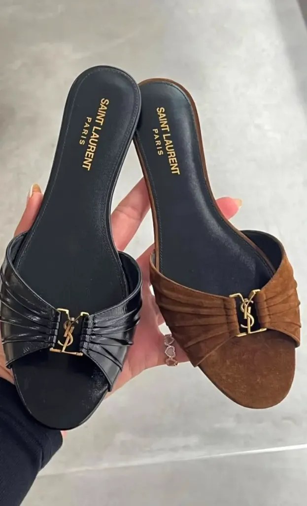 Ysl bret black leather