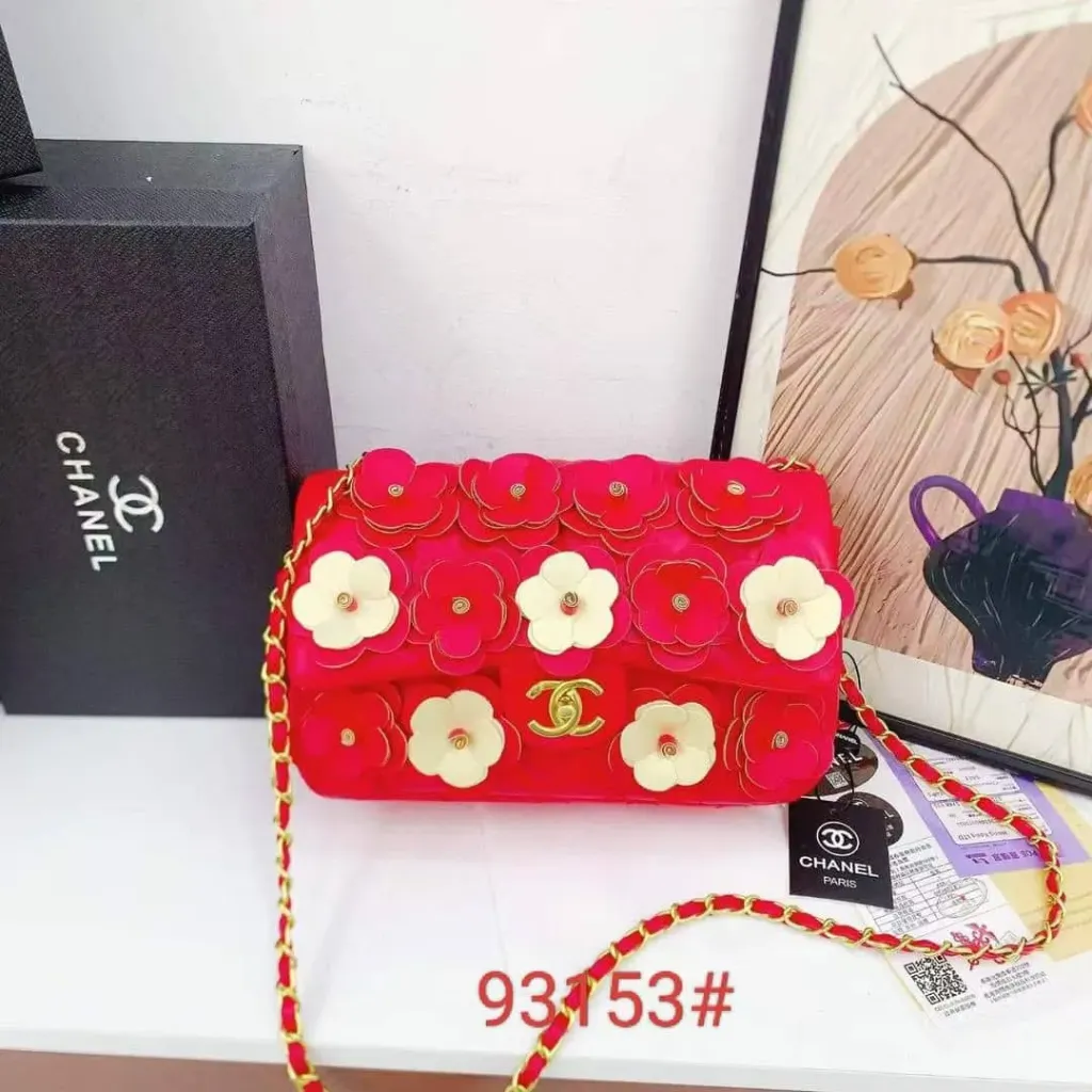 Chanel flowers bag red