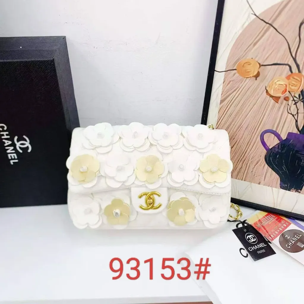 Chanel flowers bag white