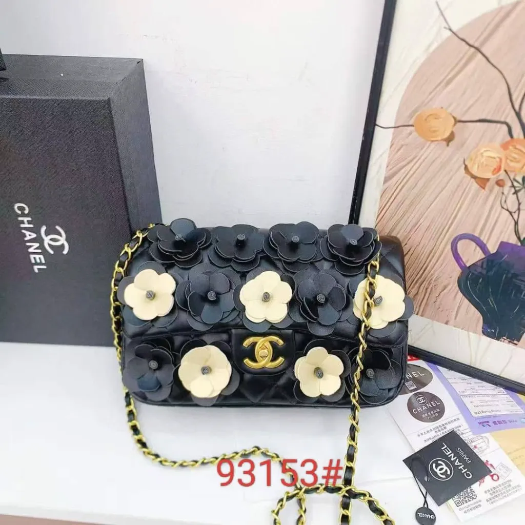 Chanel flowers bag black