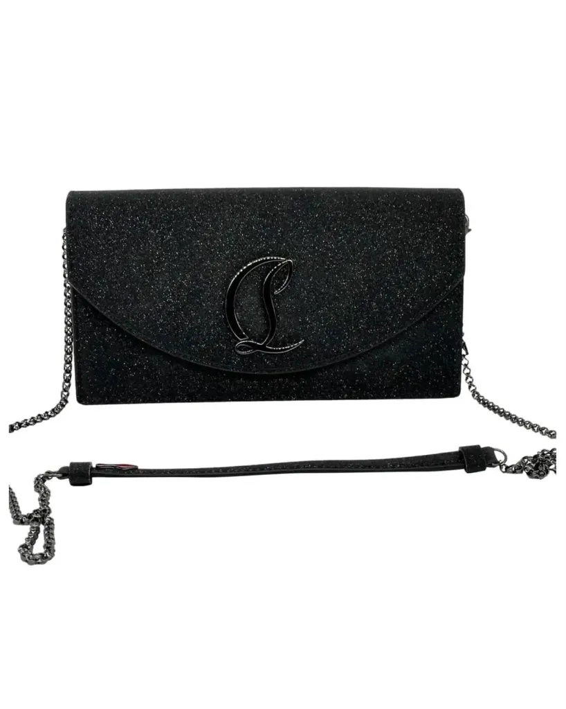 Christian louboutin sparkle bag black