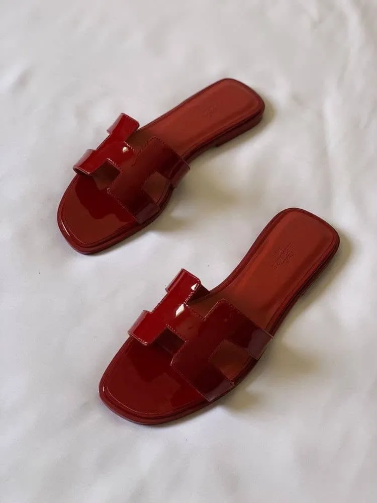 Hermes slipper red
